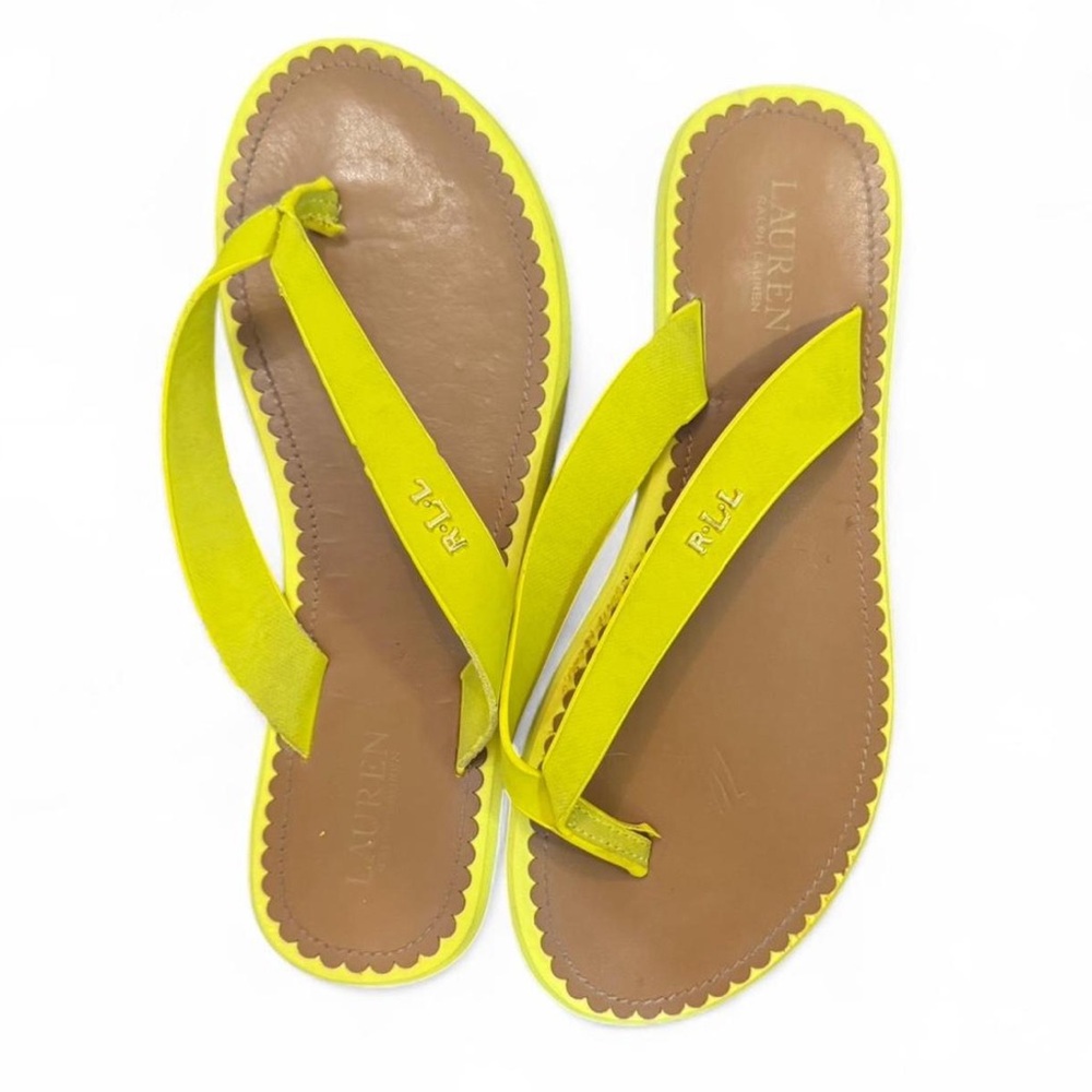 Yellow Ralph Lauren Flip Flops - Picture 2 of 5